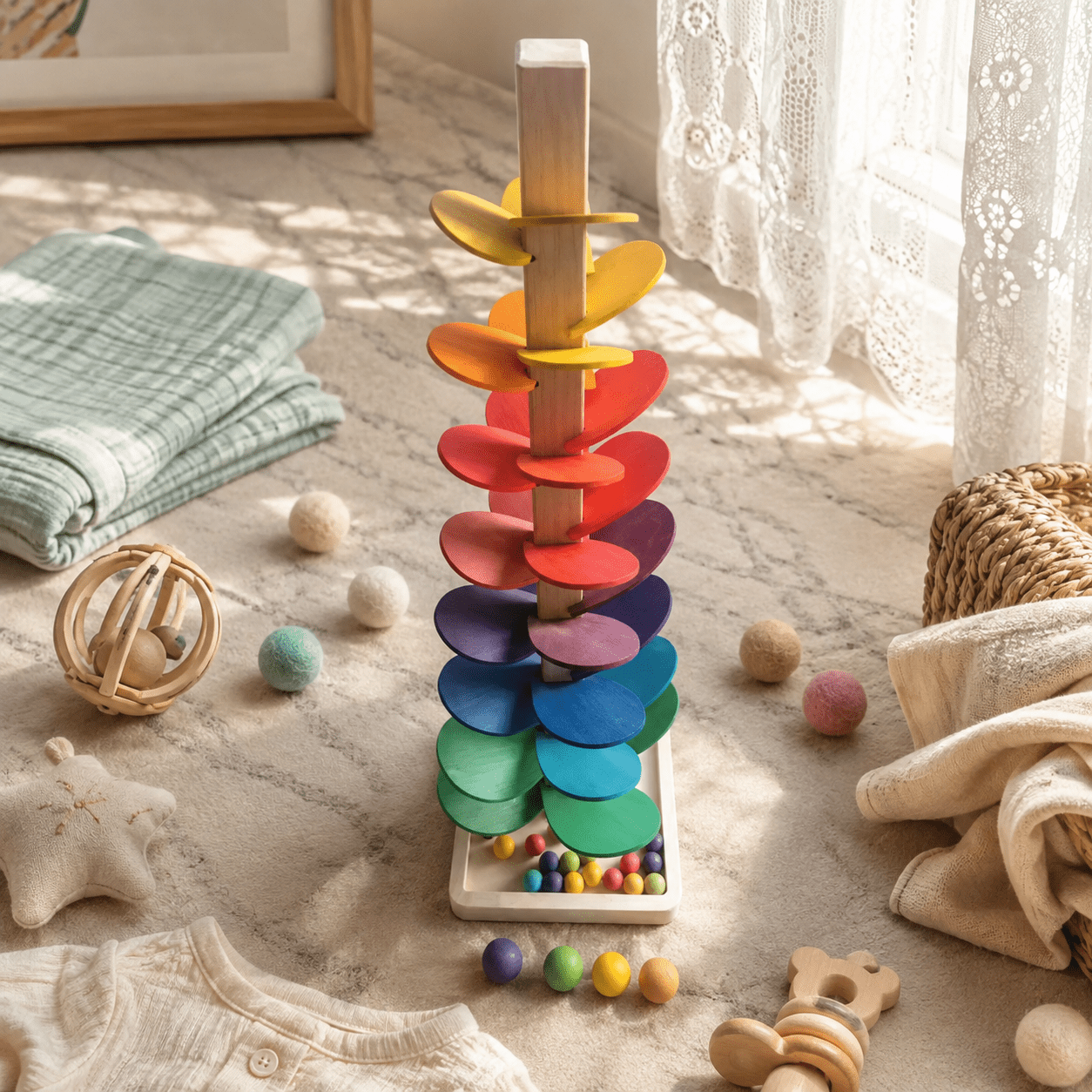 Soothing rainbow sound tree, a calming toy for autism kids